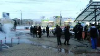 В Воронеже прорвало трубу с горячей водой у Цирка
