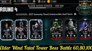 Elder Wind Fatal Tower Bosses Battle 60,80,100 Fight + Reward | MK Mobile