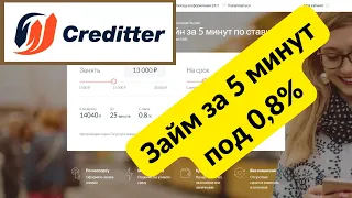 МФО Creditter (Кредиттер) - займы за 5 минут под 0,8%! Условия, навязанные услуги, отзывы