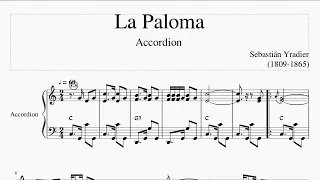 La Paloma - Accordion Sheet - Sebastián Yradier "Sebastián Iradier"