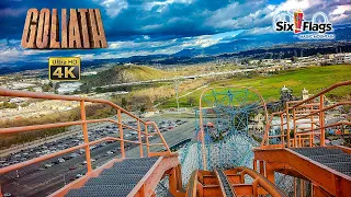 2024 Goliath Roller Coaster On Ride Front Row 4K POV Six Flags Magic Mountain