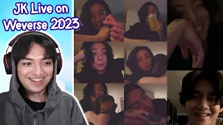 Jungkook singing many songs + IG Live with Taehyung - BTS Jungkook Weverse Live 2023.02.02 Reaction