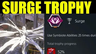how to "use symbiote abilities 25 times during symbiote surge" | Spdier-man 2 surge trophy guide