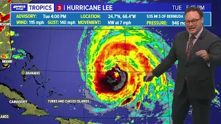 Tuesday afternoon Hurricane Lee Update: Still a major hurricane