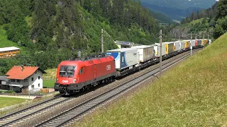 (IT/AT) Zuge im Tirol, meist Brenner, Tag 4 (1) Vectron mit Pflatsch! 24-06-2023 4K