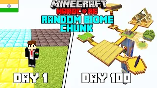 I Survived 100 Days On Random Biome Chunk Minecraft Hardcore(hindi)