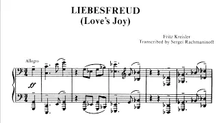 Rachmaninoff plays Kreisler - Liebesfreud (Love's Joy)