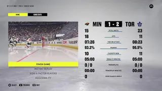 February 24,2022 Minnesota vs Toronto NHL 22 GM Connected Hockey League