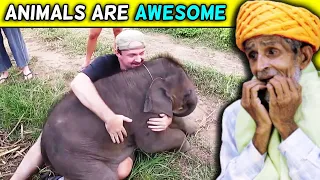 Villagers React To Animals Are Awesome ! Tribal People React To Animals Love Towards Humans