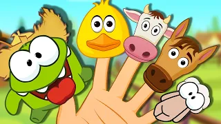 Aprende con Om Nom | Familia de dedos de animales de granja | Canciones infantiles