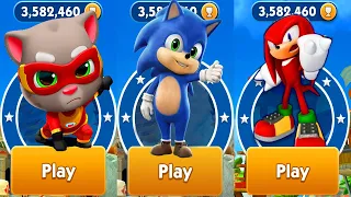 Talking Tom Hero Dash vs Sonic Dash vs Sonic Forces Speed Battle Gameplay Run