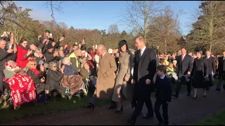 The Royal Family at Sandringham Church Christmas Service 2019 | Queen