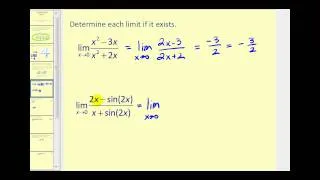 L'Hopital's Rule Part 1