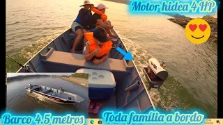 Motor Hidea 4 HP: passeio de barco em família: Será que o motor aguentou?