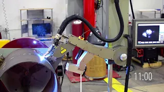 Welding a 24" pipe with the Spool Welding Robot in under 33 minutes