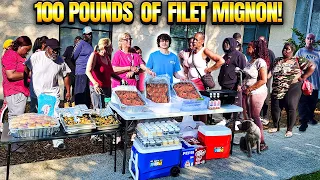 Cooking 100 Pounds Of Filet Mignon For The Homeless!