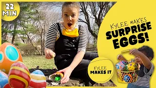 Kylee Makes Surprise Eggs | Go on an Easter Egg Hunt and Make Easy DIY Surprise Eggs! Easy Clay Eggs