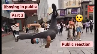 Bboying in public in front of peoples || powermoves | Flips in public || Public reactions || part 3