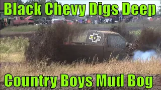 Country Boys Mud Bog   -  Black Chevy Plays In The Mud   -   September 2019