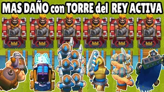 CUAL CARTA LOGRA HACER MAS DAÑO con LA TORRE del REY ACTIVA? | OLIMPIADAS de CLASH ROYALE