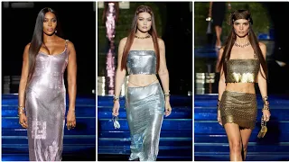 Gigi Hadid and Naomi Campbell walk for Versace × Fendi #versace #fendi #youtube #runway #Delightful🦋