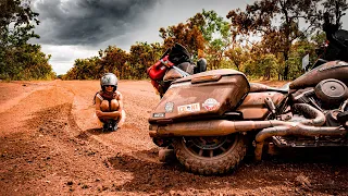 Crashing my Harley Road King with Style - so close to the Tip of Australia