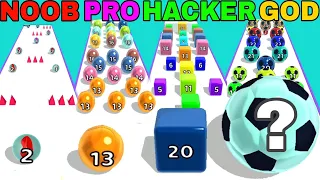 NOOB vs PRO vs HACKER vs GOD in Marble Run 3D-Color Ball Race
