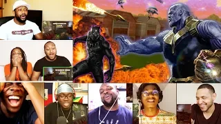 BLACK PANTHER vs THANOS on FORTNITE! (Voice Troll) REACTIONS MASHUP