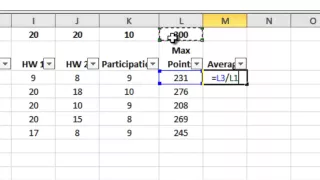 Excel gradebook for teacher who grades by points