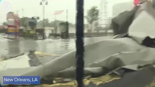 Awning ripped off building in New Orleans