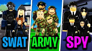 SWAT FAMILY vs ARMY FAMILY vs SPY FAMILY in Roblox BROOKHAVEN RP!!