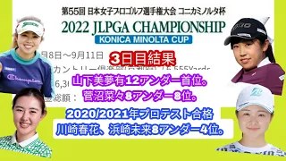 日本女子プロゴルフ選手権3日目、山下美夢有12アンダー首位。菅沼菜々4位に後退。2020/2021年プロテスト合格川崎春花、浜崎未来8アンダー4位