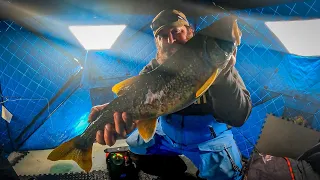 SEBAGO LAKE Trout Fishing Jigging 180 foot deep. DAY 2