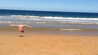 Gymnastics on the beach!