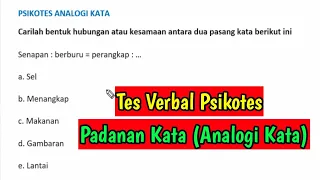 Tes Verbal Psikotes | Analogi Kata