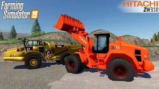 Farming Simulator 19 - HITACHI ZW310 Wheel Loader With A Large Bucket Of 20,000 Liters