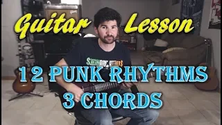 12 Common Punk Rhythms / Strumming Patterns Guitar Lesson