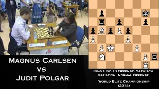 Magnus Carlsen vs Judit Polgar - World Blitz Championship (2014)