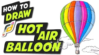 How to Draw HOT AIR BALLOON - Easy Fun Simple step by step