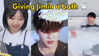 Jimin bath 🛁🐥😂 Full video  #jimin #bts #jungkook #jin