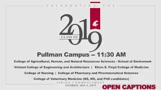 Spring 2019 11:30 a.m. Commencement Ceremony [captioned]