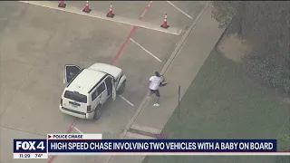 VIDEO: Suspects lead police on wild chase through Dallas with a baby on board