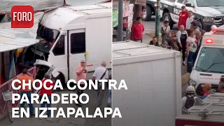 Camioneta choca en paradero del Metro Constitución de 1917, en Iztapalapa - Noticias MX