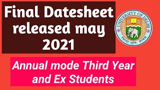 SOL Final Datesheet May 2021| Annual Mode Third Year Ex student Datesheet may 2021 #ytshorts