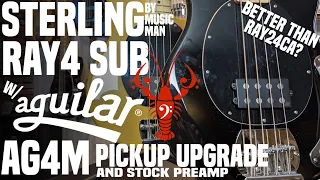 Sterling Ray4 SUB w/ Aguilar AG4M Pickup + STOCK Preamp! EZ Ray Upgrade!- LowEndLobster Fresh Look