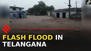 Houses submerged in floodwater in Telangana's Vikarabad