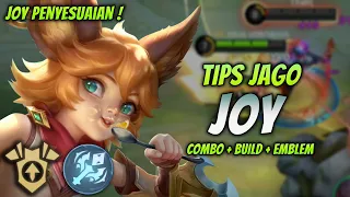 CARA MAIN JOY META TERBARU ! BUILD & EMBLEM JOY TERSAKIT 2023 ! | JOY EXP LANE GAMEPLAY