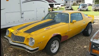 1976 Camaro Bumblebee Replica Car Cold Start With True Dual Flowmaster Super 10's