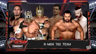 WWE Raw 2/15/16 The League of Nations vs The Lucha Dragons & Neville 2K16 Gameplay Results