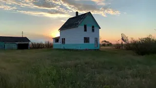 Exploring the ghost town of Dummer, Saskatchewan, at sunrise.